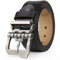 JingHao Gürtel Herren,Ledergürtel 110cm-160cm,Jeansgürtel,Gürtel Metall Retro Denim Große Taille Männer Gürtel 38mm Breit Schwarz Braun D20(Länge 115cm Fit für Taille 34-36, Schwarz 1)