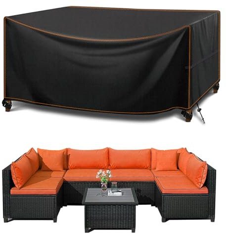 MUPAS Abdeckung Gartenmöbel Wasserdicht Winddicht Schwerlast 420D Oxford Gewebe Verbessertes Abdeckplane Gartenmöbel für Outdoor-Sofa Gartentische, Stühle und Möbelsets 170 x115 x74cm