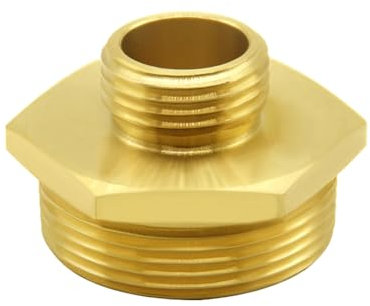 Hooshing Adaptateur de tuyau d'arrosage 1,9 cm GHT mâle vers 3,8 cm NPT mâle en laiton, raccord de tuyau d'arrosage mâle vers mâle