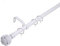 Lister Cartwright 19 mm Extendable Metal Curtain Poles Rods Voile Easy Fitting - White (Knotted Finials, 120-210 cm)