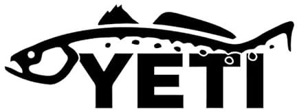 15.5x5.6CM Yeti Logo Fish Vinyl Decal Car Sticker Car Window Fishing Decal Black/Silver