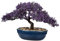 Künstlicher Lila Bonsai Baum – 24CM Podocarpus im Keramiktopf – Stilvolle Kunstpflanze für Home-Office & Inneneinrichtung
