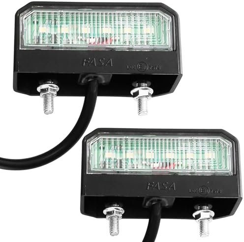 AGRISHOP Kennzeichenbeleuchtung LED 12v 24v Wasserdicht ECE Prüfzeichen 2 Stück Nummernschildbeleuchtung Kaltes Weiß für LKW Anhänger