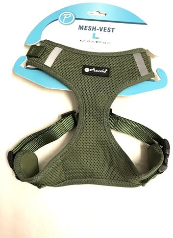 Petlando Hundebrustgeschirr Mesh-Vest Olive L (Halsumfang 37-44 cm, Brustumfang50-68 cm)