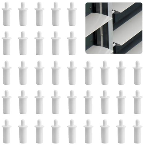 UFURMATE 100 perni di riparazione per tapparelle, colore bianco, di ricambio, per finestre, in plastica, a molla, per riparazioni, persiane, perni di ricambio per persiane (diametro 5 mm/0,2 pollici)