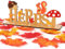 BOFUNX Herbst Deko Holz Schriftzug Herbst Tischdeko mit 50pcs Herbstblätter Tisch Ornament Deko Tischaufsätze Herbst Thanksgiving Tischdekoration