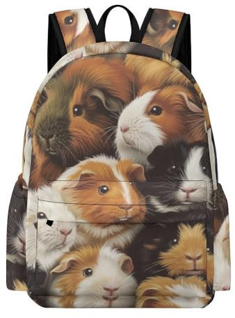WVFHVISL Meerschweinchen Rucksack, Tier-Rucksäcke für Jungen,Meerschweinchen Schulrucksack, Kinder-Büchertasche,Schultaschen Kindergarten Büchertaschen Rucksack für Schule