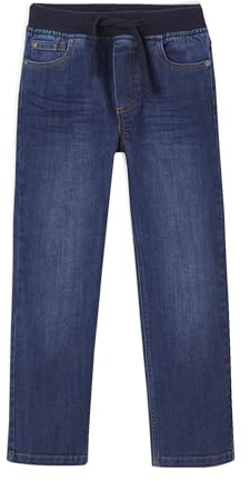 Vertbaudet Die UNVERWÜSTLICHE, robuste Jungen Jeans mit Dehnbund WATERLESS dunkelblau 140