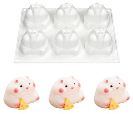 1PCS Small Hamster Mouse Mould Mousse Cake Mould Chocolate Mould Candy Mould Fondant Mould Silicone Mould for Sugar Craft Gumpaste Clay