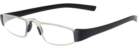 KoKoBin Vollrand Lesebrille metall Klassische Herren und Damen Lesehilfe Blaulicht blockierende Brillen (Silber, 2, Dioptrien)