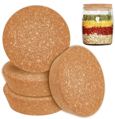 OLYCRAFT 4Pcs Large Cork Stoppers Cork Bottle Stoppers 74-80mm Tapered Corks Plugs Corks Canning Jar Lids Wood Tapered Wooden Plugs Wooden Tapereds Wood Stopper for Kitchen Wedding Favor Canning