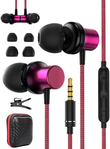 Ecouteurs Filaire pour Xiaomi Redmi 14C 13C Note 14 13 Pro A3,Magnétique Écouteurs Intra-Auriculaires Oreillettes Filaires avec Micro Anti Bruit Casque pour Samsung A15 A06 A25 A05s A04s Moto E14 g34