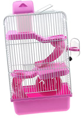 FONDOTIN Chinchillakäfig Haustierkäfig Villakäfig Für Kleine Haustiere Hamsterkäfig Rosa