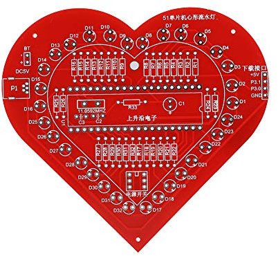 DIY LED Heart-Shaped Light Kit, Colorful MCU Module Heart shaped Lamp Light Electronic Circuit Board Kit