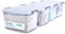 2mGoods - 4er Set 70L robuste Aufbewahrungsboxen mit Deckel L61.5xB44xH36 cm inkl. Tragegriff, Plastikboxen, stapelbar, lebensmittelecht, transparente kleine Kisten für Wohnung, Werkstatt & Keller