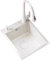 Fregadero De Cocina De Acero Inoxidable Blanco Fregadero Cuadrado De Bar Grifo Extraíble Blanco Resistente Al Desgaste Y Fácil De Limpiar(40x40cm)