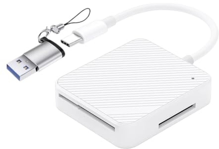 Paaruter Multi-Function Phone OTG 4 in 1 Type-C USB Card Reader for Smart Media M2 SD SM XD Memory Cards Simultaneous Read