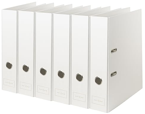 Deco Papier Swissee Ordner A4 | Breit Eco Hebelordner | Weiß | Edler Dekorpapier-Einband mit eleganter Heißfolienprägung