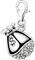 Quiges Charm Anhänger Weiß Zirkonia 3D Dollar Geld Tasche 925 Silber mit Karabinerverschluss für Bettelarmband