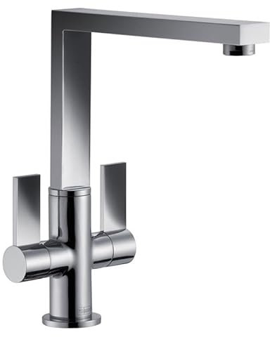 Franke Bern Square Style Twin Lever Swivel Spout Mono Mixer Chrome Kitchen Tap