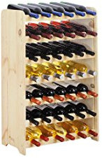 Casier à bouteilles/Étagère à vin OPTIPLUS, modéle 1 en bois de pin non traité, pour 42 bouteilles - H 94 x L 63 x P 26,5 cm