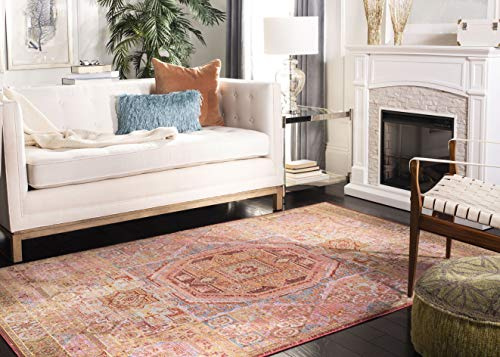 SAFAVIEH Valencia Collection Accent Rug - 4' x 6', Multi, Boho Chic Distressed Design, Non-Shedding & Easy Care, Ideal for High Traffic Areas in Entryway, Living Room, Bedroom (VAL216K)