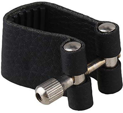 yibuy piel cierre de boquilla para saxofón tenor ligadura