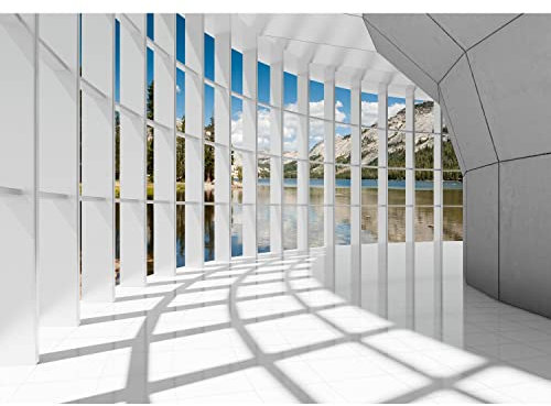 Runa Art Fototapete Berge 3D Effekt Modern Vlies Wohnzimmer Schlafzimmer - Made in Germany - 308 x 220 cm Weiss Blau Braun 9194010a