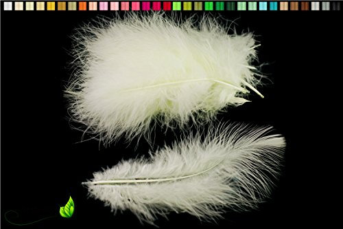 Marabufedern ca. 20 Stück, 12-17cm (ivory/elfenbein 810) // Dekofedern Bastelfedern Marabu Federn Schmuckfedern