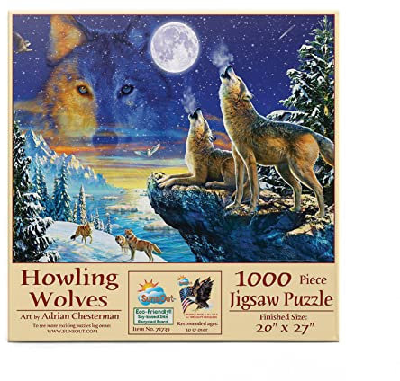 Sunsout Puzzle 1000 Teile - Adrian Chesterman - Howling Wolves