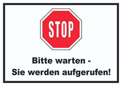 HB-Druck Stop Bitte warten Sie Werden aufgerufen Schild A5 (148x210mm)