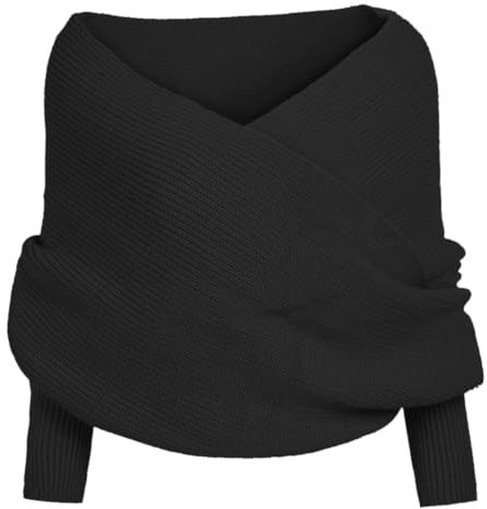 Asudaro Elegante Winter Warm Gestrickt Schals Umhang Einfarbig Wrap Schal Shawl Cape Strickschals Cape Schal Stola mit Ärmel für Frauen und Männer