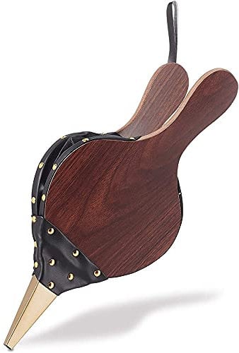 Soffietto per Camino, Soffietti in Legno, Soffietto per Barbecue, Soffiatore Manuale per Camino, Soffietto per Camino in Legno con Ugello di Colata Cordino, per Camino, Griglia per Barbecue (Marrone)