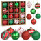 6cm Christbaumkugeln Rot Grün Weiß, 16PCS Weihnachtsbaumkugeln Kunststoff, Weihnachtsbaum Kugeln Bemalte, Baumschmuck Weihnachtskugeln, Plastikkugel Christbaumschmuck Hängedekorationen