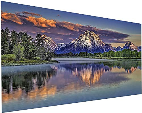 YALKIN 5D Diamant Malerei Kits für Erwachsene DIY Großer Berg Vollrundbohrer (90 x 40 CM) Stickerei Bilder Kunst Malen nach Zahlen Diamant Kunst Kits für Home Wall Decor
