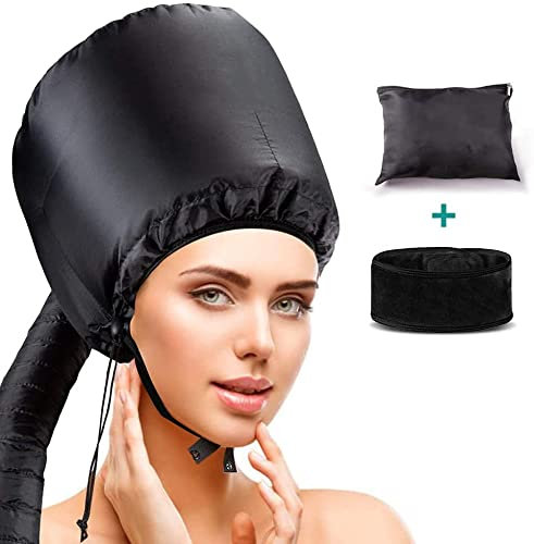RESHUBO Casque Sèche Cheveux, Bonnet Chauffant Cheveux Soin, Bonnet Casque de Séchage pour Sèche-cheveux avec élastique pour Séchage Curling Conditionnant en Profondeur