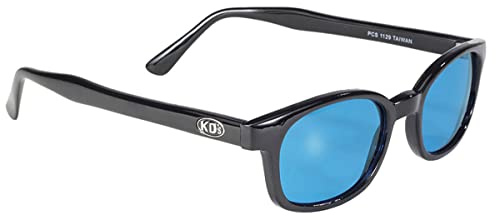 KD's X 1129 - Sport-Sonnenbrille für Motorradfahrer und Motorradfahrer – passt unter Helm Motorrad Ski – Türkis Gläser UV400 – getragen von Jax Teller und Samcro Sons of Anarchy, Schwarz , XL