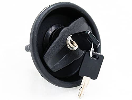 Schwarzes Außenschloss rund FAP mit Zylinder für Wohnmobil Wohnwagen Boot