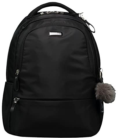 TOTTO - Mochila para Ordenador Portátil de 14 Pulgadas, Modelo Adelaide 2, Bolsillo Secreto, 4 Compartimentos, 2 Bolsillos para Botella, Correa para Colgar en Maleta, RFID Locker, Color Negro