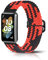 Niboow Tressée Bracelet Compatible avec Huawei Band 7, Hommes Femmes Sport Nylon Boucle Réglable Bracelet Compatible avec Huawei Band 7 - Rouge/Noir