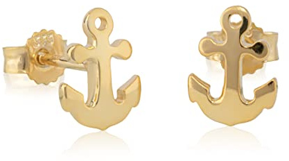 NKlaus Paar Ohrstecker Anker 333 Gelb Gold 8 Karat 9x6mm poliert Ohrringe Ohrschmuck 2049