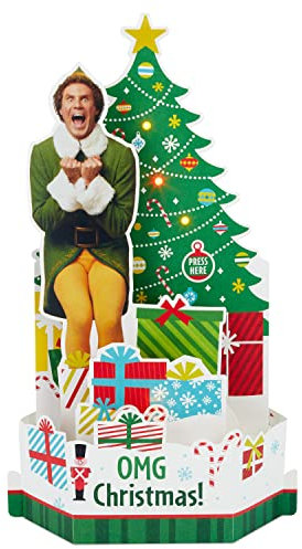 Hallmark Paper Wonder 25575522 - Tarjeta de Navidad con diseño de árbol y sonido, multicolor