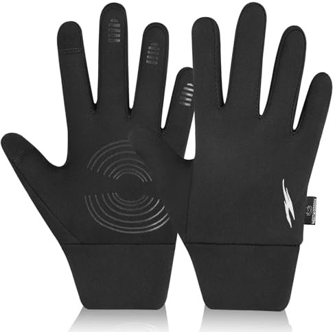WESTWOOD FOX Kinder Winterhandschuhe Anti-Rutsch-Thermohandschuhe Touchscreen-Fleece Atmungsaktive Kinderhandschuhe Winddicht Jungen Mädchen Radfahren Handschuhe (SCHWARZ, XS)