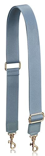 A ALLZEDREAM - Correa gruesa de repuesto para bolso cruzado, Punta de cuero azul claro, Wide:1.5 inch