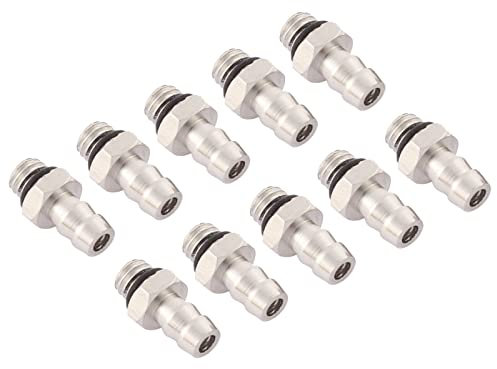 QUARKZMAN M5 Filet Mâle Tuyau à 4mm Pneumatique Tube Tuyau x 10PCS Droit Laiton Mini Raccord cannelé Tuyau cannelé pour Air Eau Carburant Pneumatique Tuyau, Argent