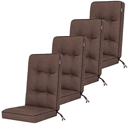 shivler Gartenstuhlauflage Gartenstuhl Auflage ÖKOLEINEN Stuhlkissen Stuhl Sitzauflage Kissen für Gatrenstuhle Sessel Sitzkissen (4 Stck., Braun)