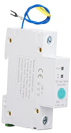 Disjoncteur Wifi, 1P 63a Interrupteur De Disjoncteur Intelligent Compteur D'énergie Rail DIN Pour Ewelink APP Contrôle Sans Fil AC 220V-230V