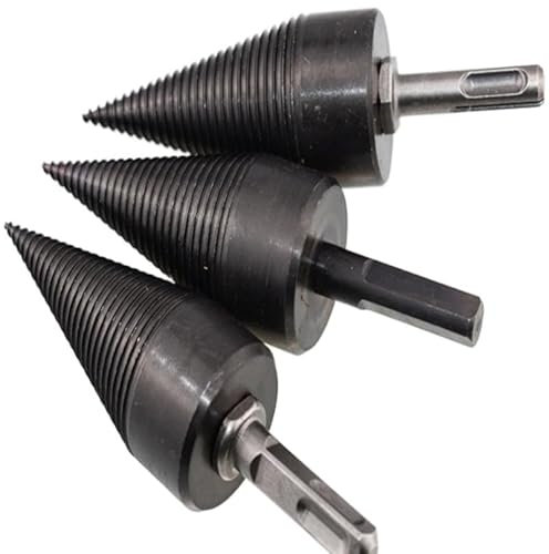 KIZAMI 3pcs Rund-/Sechskant-/Vierkantschaft-Holzbohrer for Holzbearbeitungswerkzeug mit Pleuelstangen, Haushaltsspiralbohrer-Spaltkegel