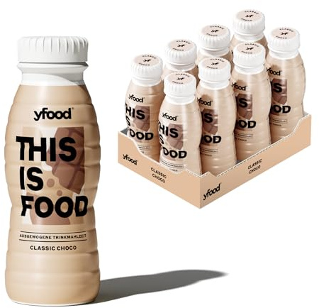 yfood Trinkmahlzeit Classic Choco, 8 x 330 ml, mit 20 g Protein pro Drink