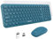 XTREMTEC Wireless Keyboard and Mouse, Compact Size Cute Keyboard Retro Round Keycap - 2.4GHz Ultra-Slim Quiet Aesthetic for Laptop iMac Windows US Layout(Blue)